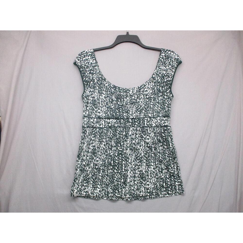 Banana Republic‎ Ruffled Patterned Cap Sleeve Blouse Womens Size Medium